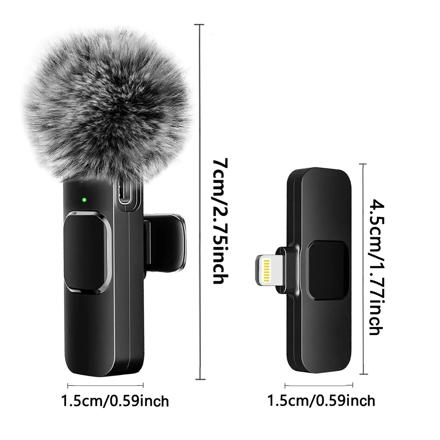 ميكروفون Lavalier لاسلكي للتسجيل - iPhone وAndroid