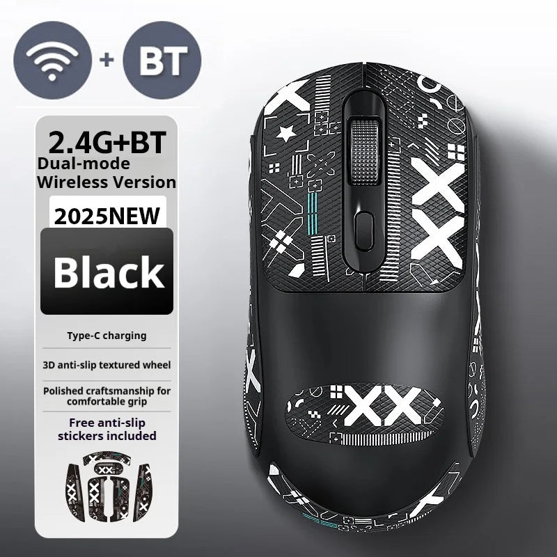 ماوس ألعاب بلوتوث 2025 الجديد - ماوس لاسلكي قابل للشحن 2.4G USB بإضاءة RGB للآيباد والتابلت واللابتوب
