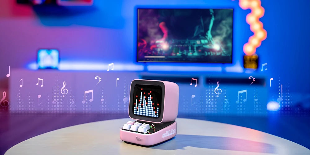 سماعة Divoom Ditoo-Pro بكسل آرت ريترو - سماعة بلوتوث محمولة مع منبه وشاشة LED قابلة للتخصيص هدية لطيفة للمنزل