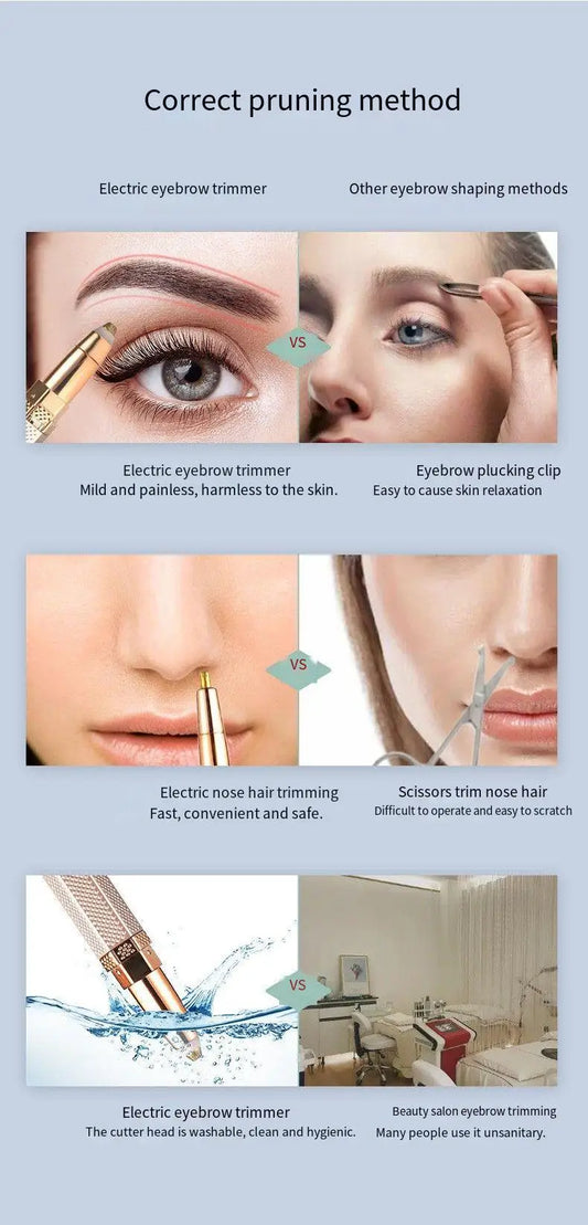 جهاز إزالة الشعر الكهربائي 4 في 1 للنساء - ماكينة حلاقة لا تسبب الألم مع شحن USB