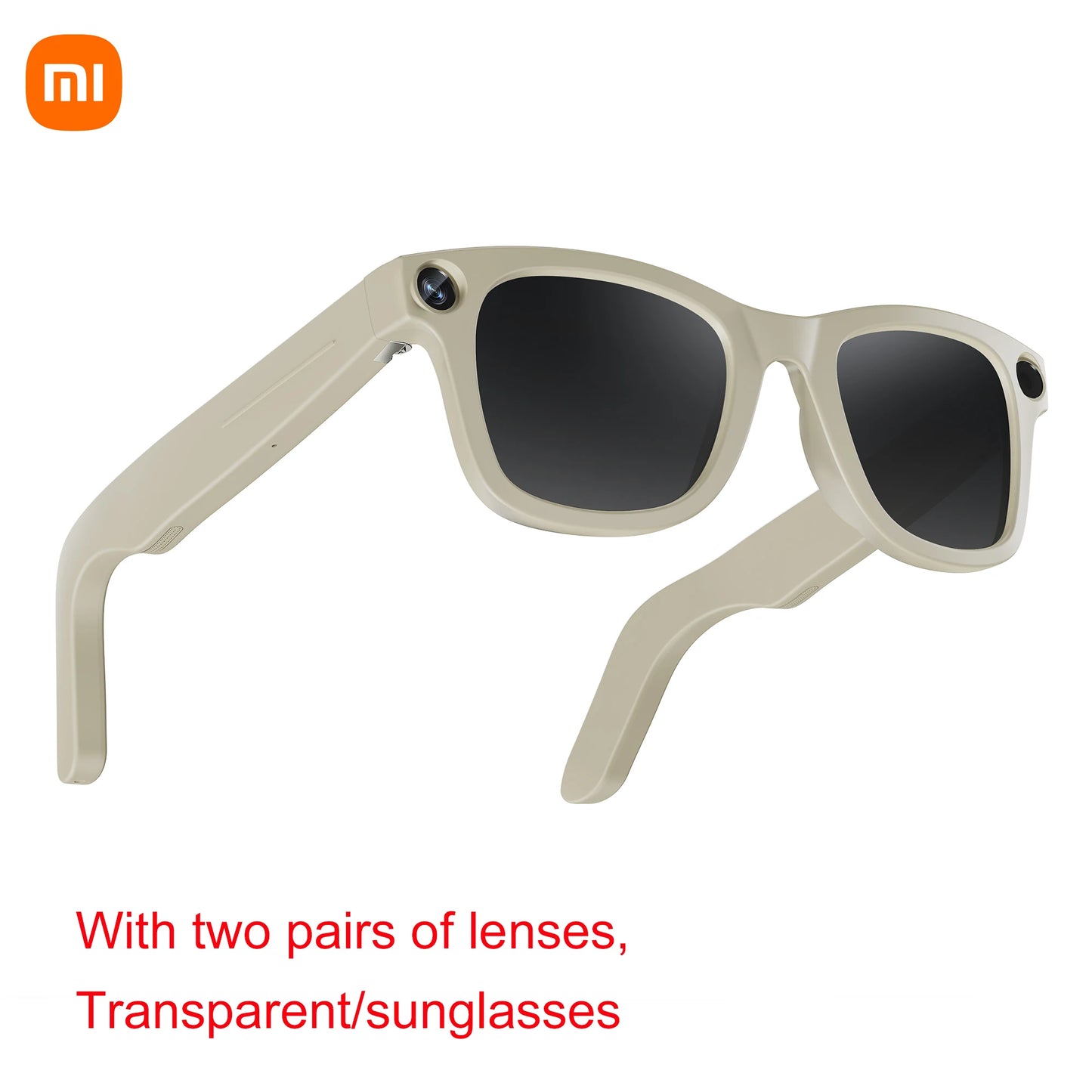 نظارات Xiaomi Mijia الذكية بالذكاء الاصطناعي - كاميرا 800 ميجابكسل للتصوير والفيديو مع ترجمة صوتية ومقاومة للماء وبلوتوث