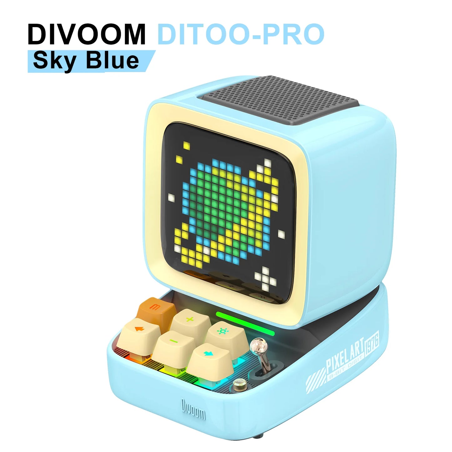 سماعة Divoom Ditoo-Pro بكسل آرت ريترو - سماعة بلوتوث محمولة مع منبه وشاشة LED قابلة للتخصيص هدية لطيفة للمنزل