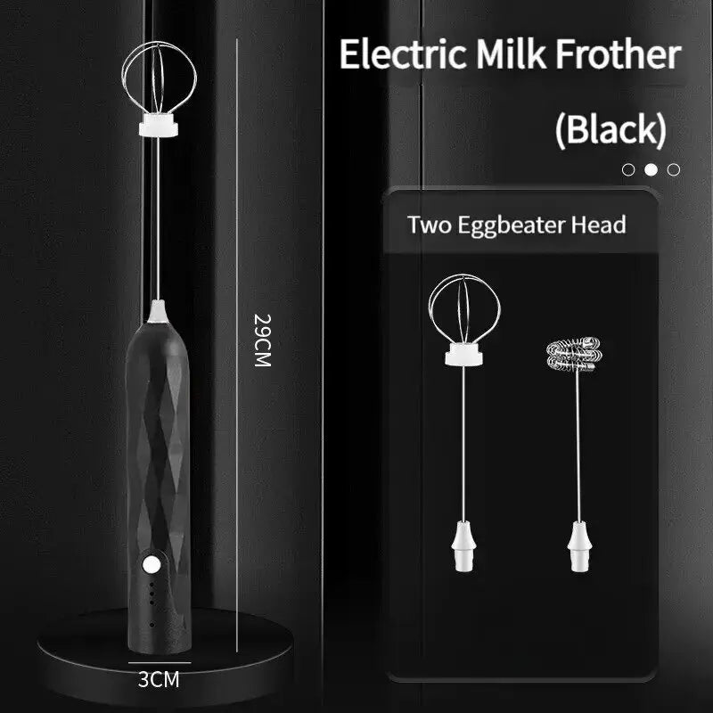 خلاط حليب كهربائي محمول قابل للشحن عبر USB - خفاقة بيض يدوية وخلاط قهوة ورغوة حليب ومخفوق طعام