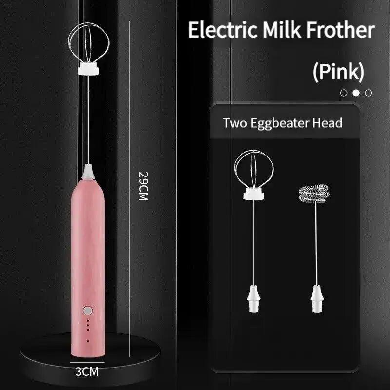 خلاط حليب كهربائي محمول قابل للشحن عبر USB - خفاقة بيض يدوية وخلاط قهوة ورغوة حليب ومخفوق طعام