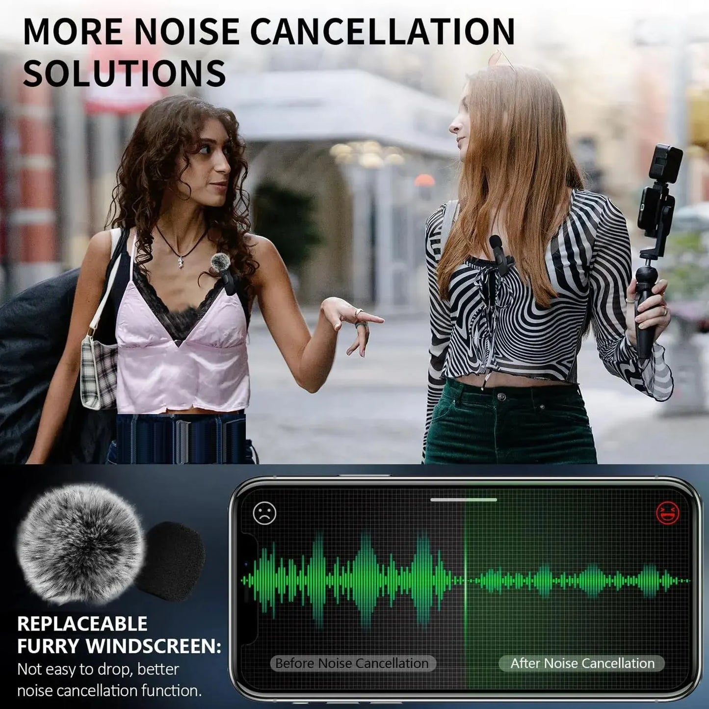 ميكروفون Lavalier لاسلكي للتسجيل - iPhone وAndroid