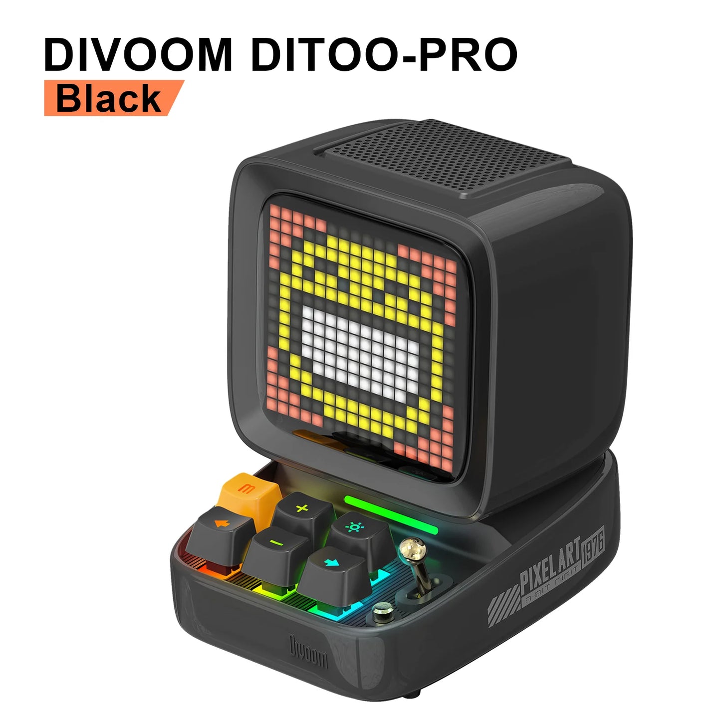 سماعة Divoom Ditoo-Pro بكسل آرت ريترو - سماعة بلوتوث محمولة مع منبه وشاشة LED قابلة للتخصيص هدية لطيفة للمنزل