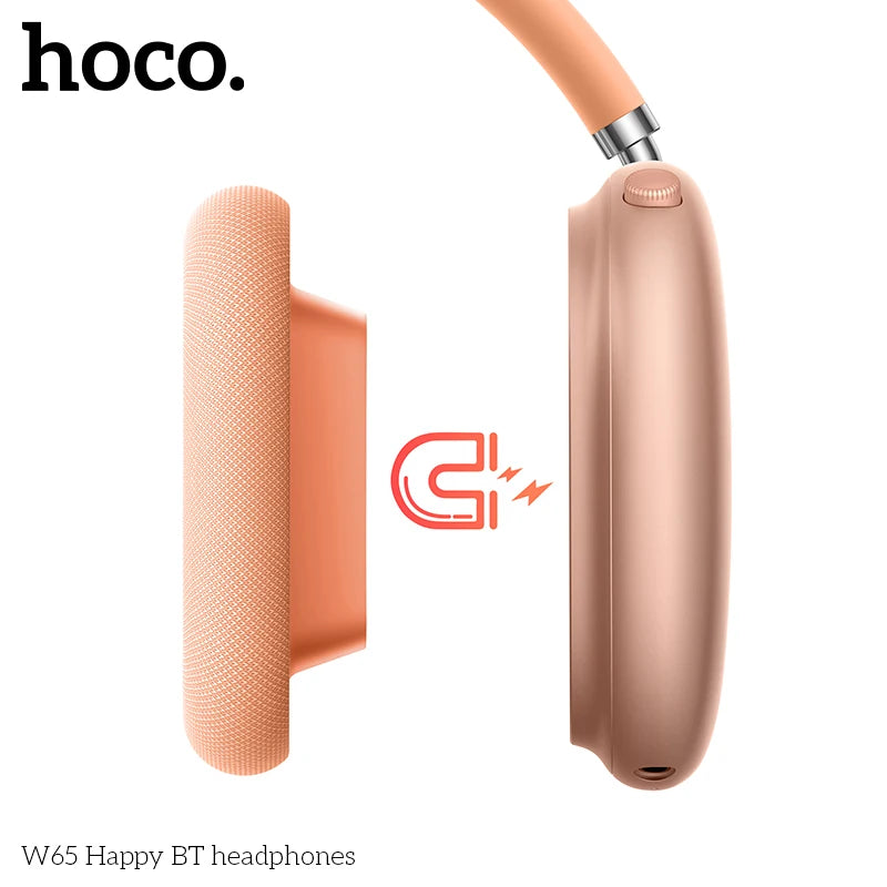 سماعات HOCO W65 بلوتوث 5.4 الجديدة - سماعات كبيرة HiFi للموسيقى والرياضة والألعاب لآيفون وأندرويد مع ميكروفون