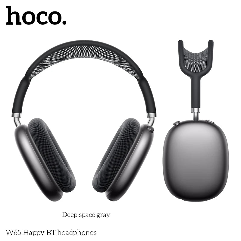 سماعات HOCO W65 بلوتوث 5.4 الجديدة - سماعات كبيرة HiFi للموسيقى والرياضة والألعاب لآيفون وأندرويد مع ميكروفون