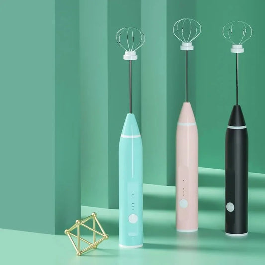 خلاط حليب كهربائي محمول قابل للشحن عبر USB - خفاقة بيض يدوية وخلاط قهوة ورغوة حليب ومخفوق طعام