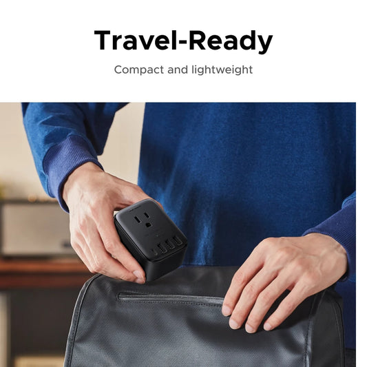 موزع طاقة UGREEN 20W - شريط كهرباء 4 مقابس AC مع 3 USB-A و 1 USB-C للمنزل والمكتب والسفر 1875W 15A 125V