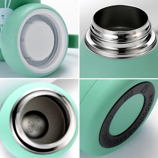 ترمس صغير لطيف 320 مل - كوب حراري محمول من الستانلس ستيل للبنات والأطفال