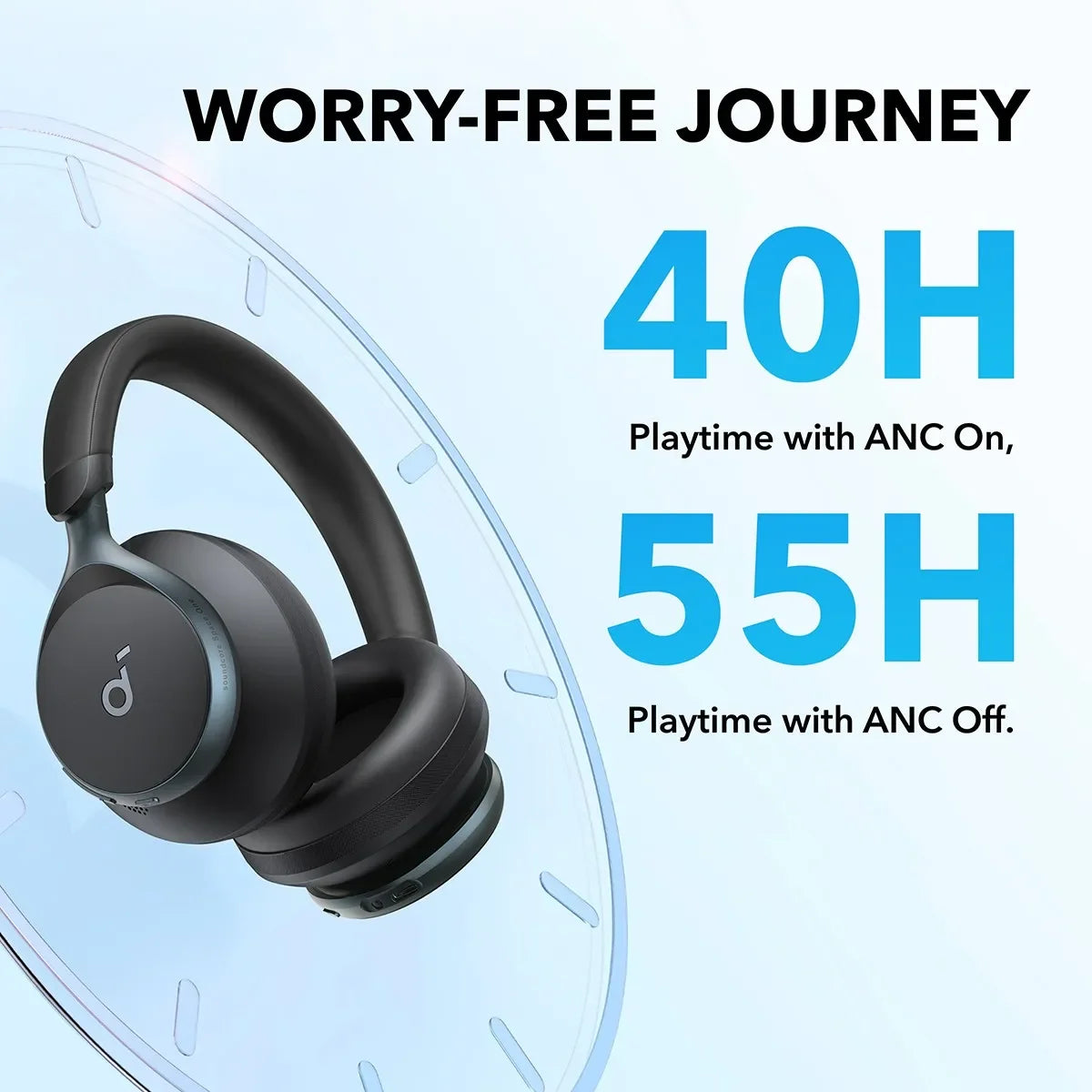 سماعات Soundcore من Anker Space One لاسلكية بتقنية إلغاء الضوضاء النشط - سماعات بلوتوث لاسلكية