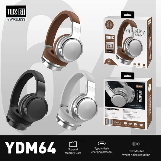 سماعات رياضية قابلة للطي HiFi - سماعات بلوتوث لاسلكية بباس قوي مع ميكروفون ودعم بطاقة TF