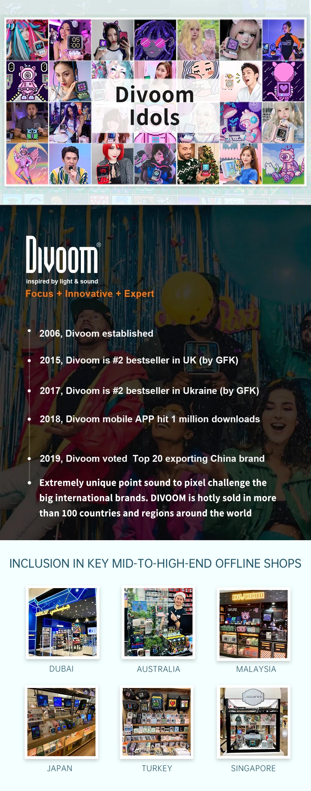 سماعة Divoom Ditoo-Pro بكسل آرت ريترو - سماعة بلوتوث محمولة مع منبه وشاشة LED قابلة للتخصيص هدية لطيفة للمنزل