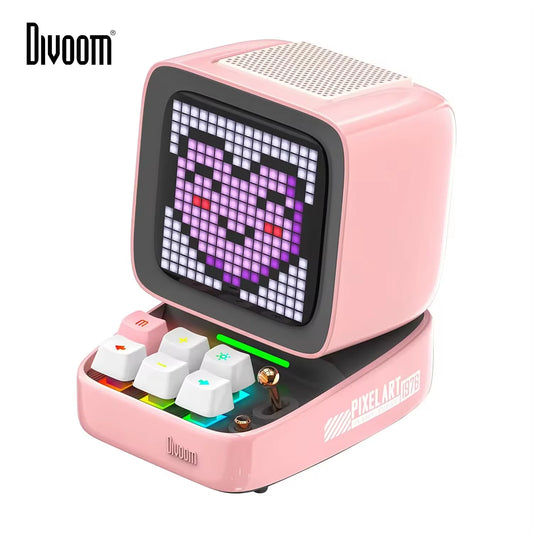 سماعة Divoom Ditoo-Pro بكسل آرت ريترو - سماعة بلوتوث محمولة مع منبه وشاشة LED قابلة للتخصيص هدية لطيفة للمنزل