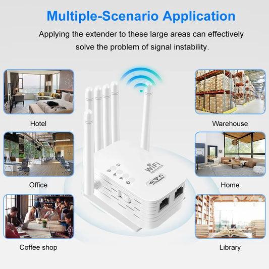 مقوي واي فاي Kebidumei 1200Mbps لاسلكي - موسع إشارة WiFi مضخم شبكة مزدوج التردد 2.4G و 5G راوتر 802.11ac