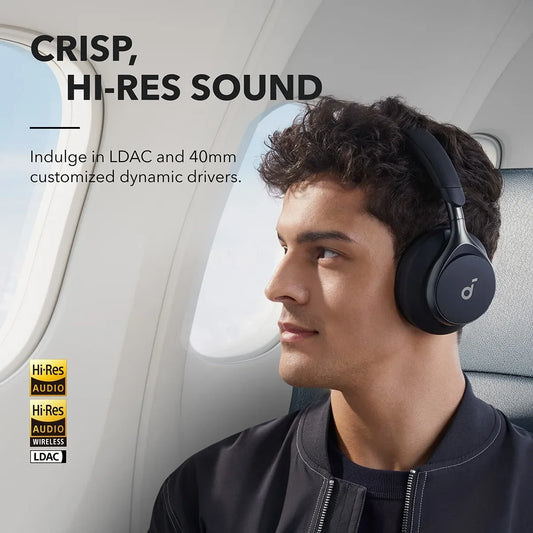 سماعات Soundcore من Anker Space One لاسلكية بتقنية إلغاء الضوضاء النشط - سماعات بلوتوث لاسلكية