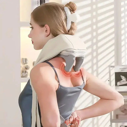 مدلك الرقبة اللاسلكي مع حرارة منخفضة - مدلك الظهر والأكتاف بتقنية العجن البيونية
