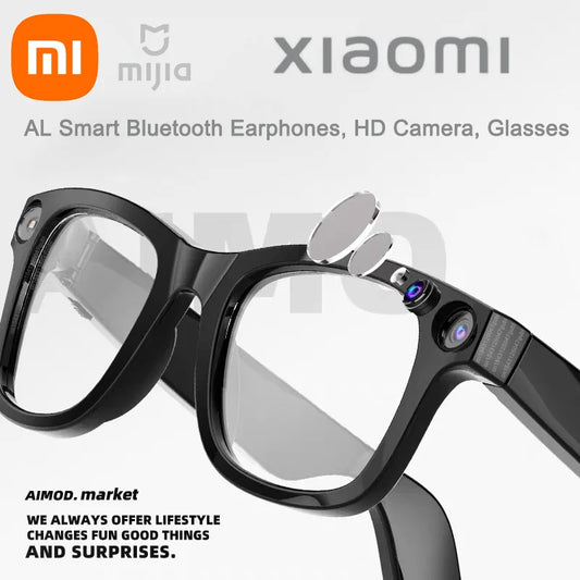 نظارات Xiaomi Mijia الذكية بالذكاء الاصطناعي - كاميرا 800 ميجابكسل للتصوير والفيديو مع ترجمة صوتية ومقاومة للماء وبلوتوث