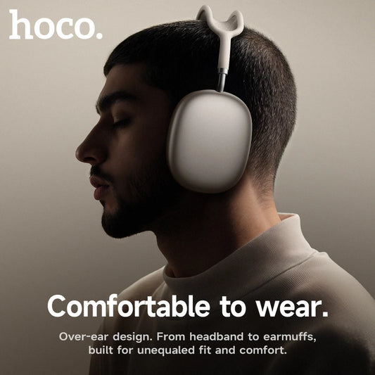 سماعات HOCO W65 بلوتوث 5.4 الجديدة - سماعات كبيرة HiFi للموسيقى والرياضة والألعاب لآيفون وأندرويد مع ميكروفون